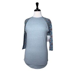 Lularoe Long Tee Tunic Randy Style Size S/6-8 - NWT- Grey w Boho 3/4 Sleeve